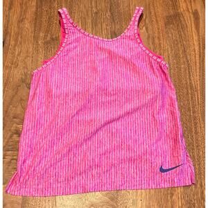 Nike Dri-Fit Pink Striped Athletic‎ Workout Tank Top Women's Large L